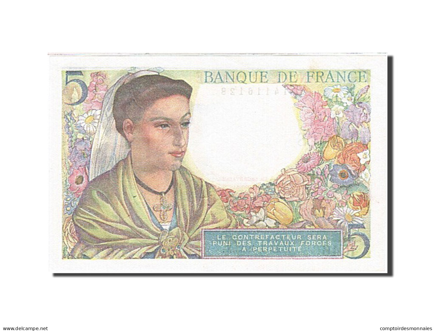 Billet, France, 5 Francs, 1943, 1943-07-22, SUP, Fayette:5.2, KM:98a - 5 F 1943-1947 ''Berger''