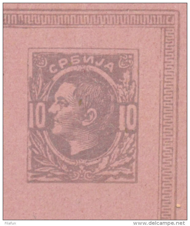 Serbia - 1876 - 10Pa Feldpost Karte - Violet - Servië