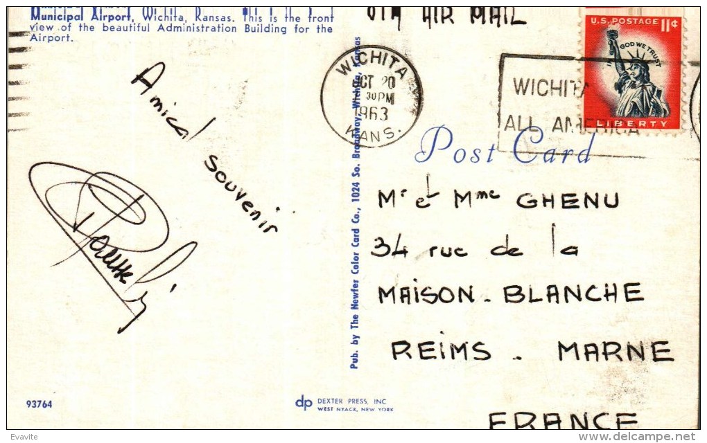 Carte Postale   - Etats-Unis - KS  -  WICHITA   -   Airport - Wichita