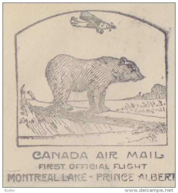CANADA :1932: Travelled First Official Flight From MONTREAL LAKE To PRINCE ALBERT : BEER,BEAR,OURS, - First Flight Covers