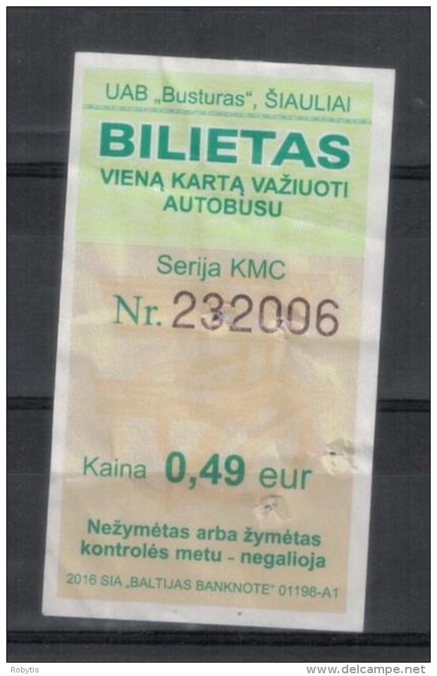 Lithuania Siauliai Bus Ticket One-way Ticket 2016 - Europa