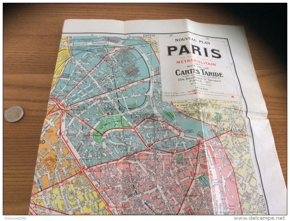 Plans De La R.A.T.P. PARIS (métro) Avec Index Des Rues (32 Pages) - CARTES TARIDE (1962) - Europe