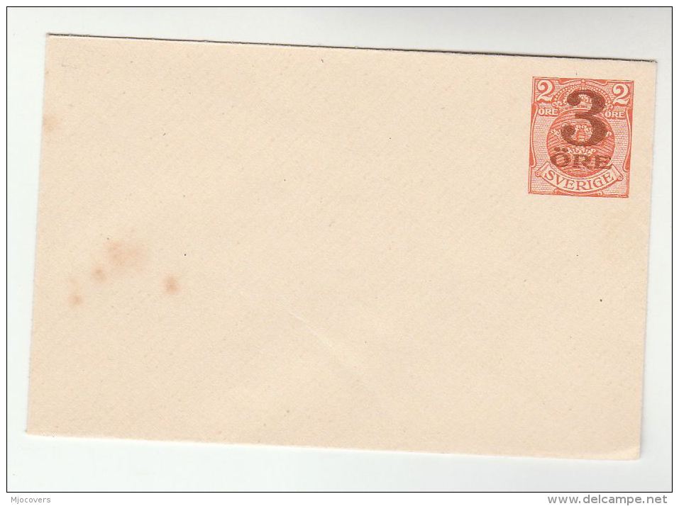 1919 SWEDEN Postal STATIONERY COVER 3o OVPT On 2o Stamps - Postal Stationery