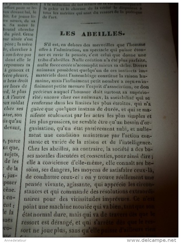 1835 LM :Les Merveilleuses ABEILLES (texte Et Gravures); AGRIGENTE (Sicile); Temple De La Concorde; GREUZE - Autres & Non Classés