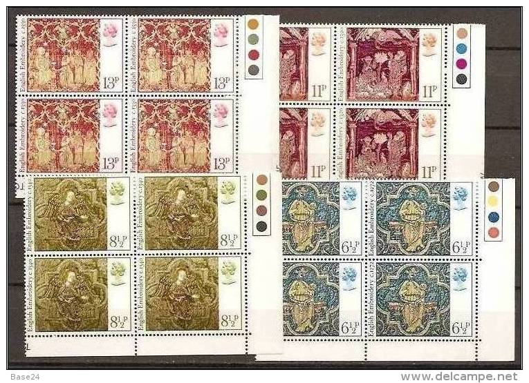 1976 Gran Bretagna  Great Britain NATALE CHRISTMAS 4 Serie Di 4 V. (813/16) In Quartina MNH** Bl.4 - Natale