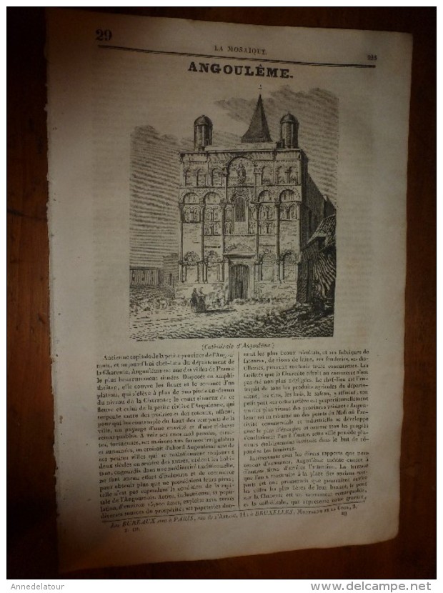 1835 LM :Angoulème;L'areg De L'Inde;Philippe 1er;Origine Mythologique De La Seine;Décomposition De La Lumière;NEWTON à - Autres & Non Classés