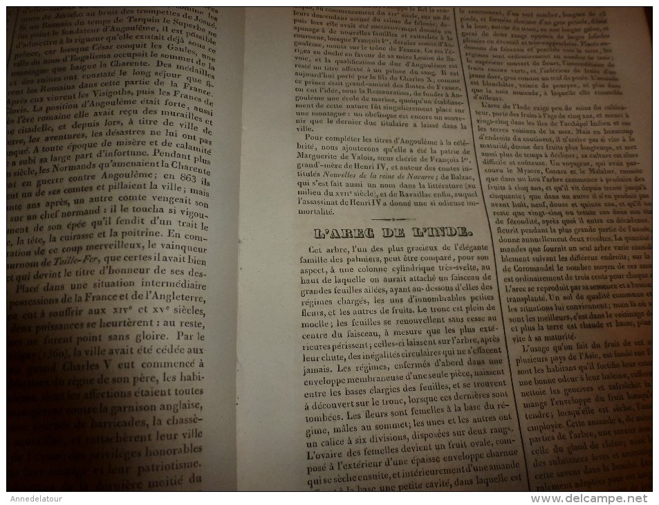 1835 LM :Angoulème;L'areg De L'Inde;Philippe 1er;Origine Mythologique De La Seine;Décomposition De La Lumière;NEWTON à - Autres & Non Classés