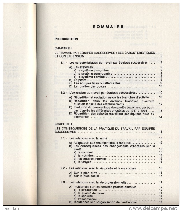 INRS - Institut National De Recherche Et De Sécurité  - Le Travail Par équipes Successives - - Andere & Zonder Classificatie