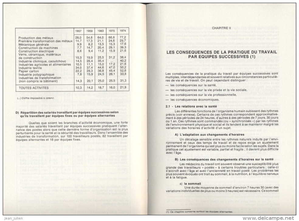 INRS - Institut National De Recherche Et De Sécurité  - Le Travail Par équipes Successives - - Andere & Zonder Classificatie