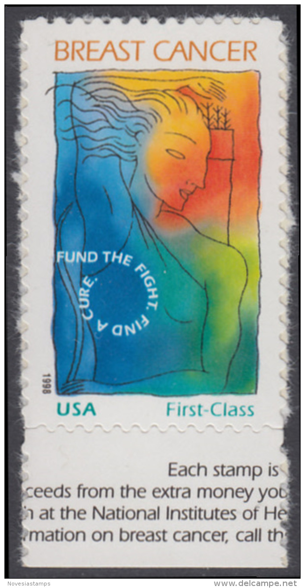 !a! USA Sc# B1 MNH SINGLE W/ Bottom Margin (a01) - Breast Cancer Research - Nuovi