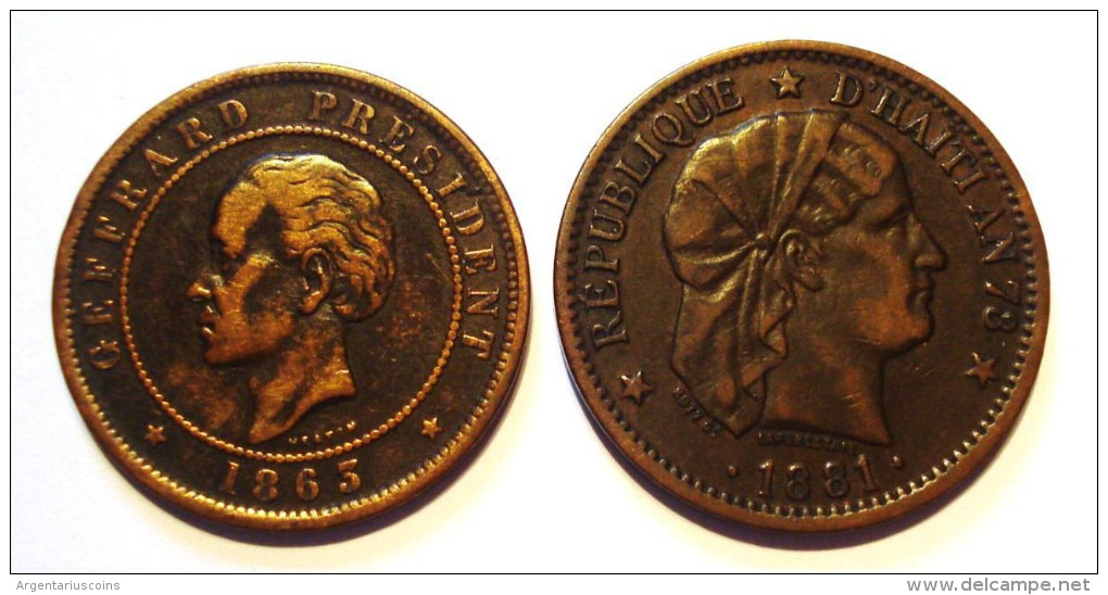 HAITI. 20 CENT. 1863, 1 CENT. 1881. - Haiti