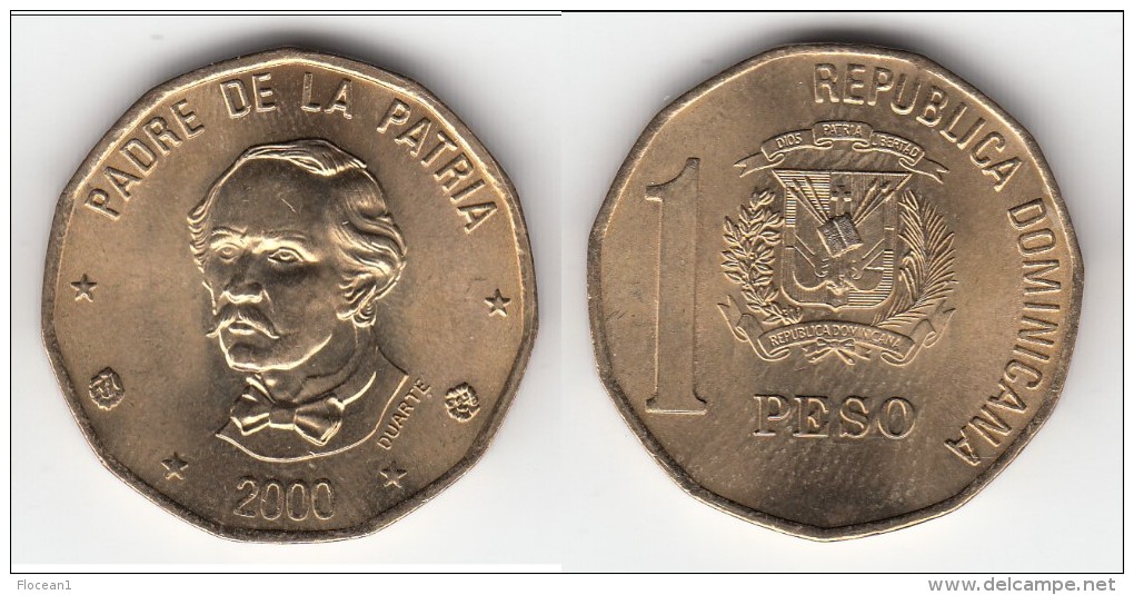 TOP QUALITY ** REPUBLIQUE DOMINICAINE - DOMINICAN REPUBLIC - 1 PESO 2000 - PADRE DE LA PATRIA ** EN ACHAT IMMEDIAT !!! - Dominicana