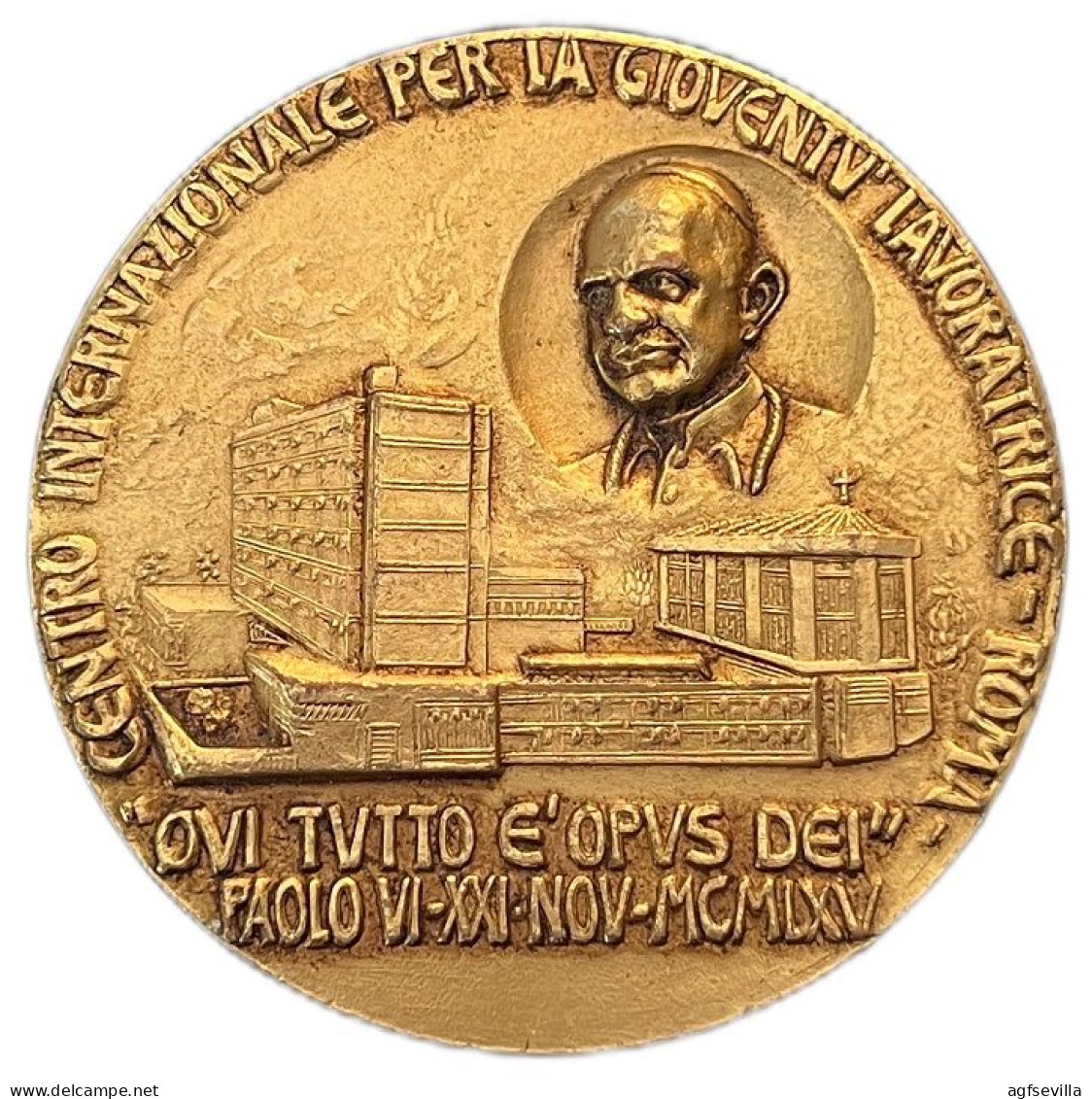 VATICANO. MEDALLA DEL CENTRO INTERNACIONAL JUVENTUD TRABAJADORA. 1.965 - Monarchia / Nobiltà