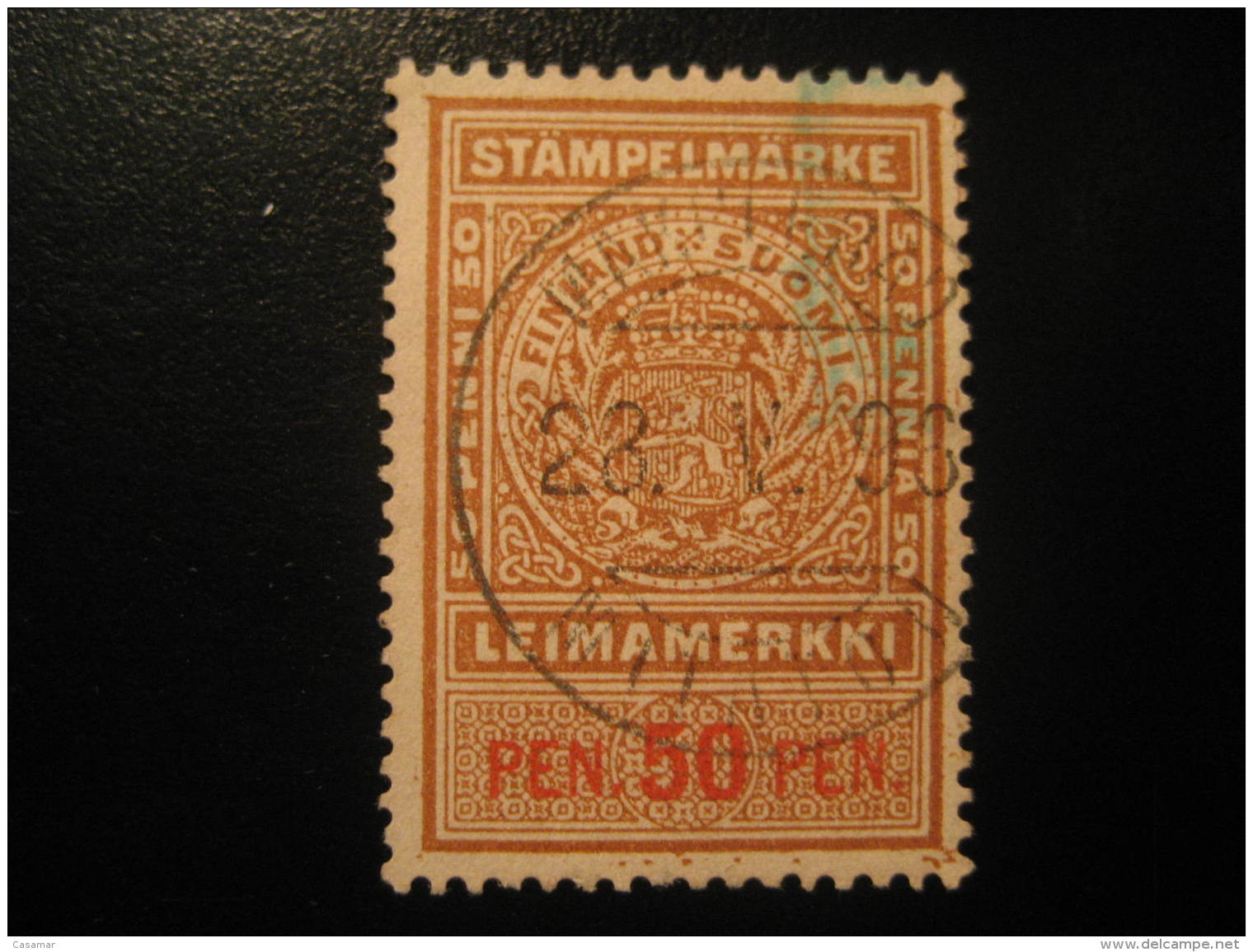 1896 STAMPELMARKE 50 Pen Revenue Fiscal Tax Postage Due Official FINLAND - Revenue Stamps