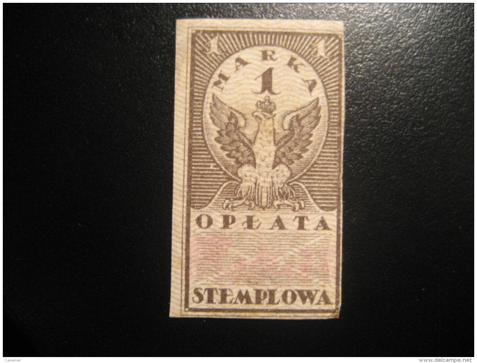 1M Oplata Stemplowa Imperforated Revenue Fiscal Tax Postage Due Official POLAND - Fiscali