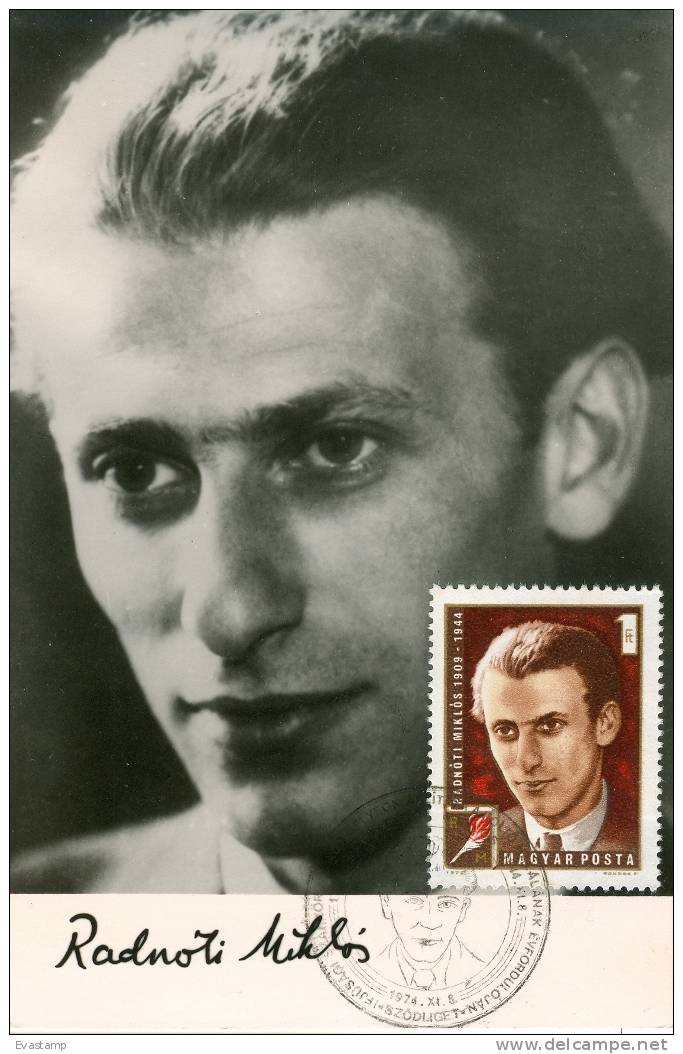 HUNGARY - 1972.Maximum Card - Poet Miklós Radnóti - Cartoline Maximum