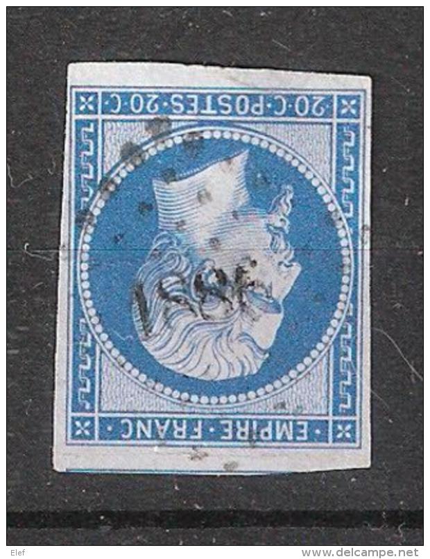 Empire N° 14 B Obl Pc 1886 De MARMOUTIER , Bas Rhin, INDICE 15, TB - 1853-1860 Napoleon III