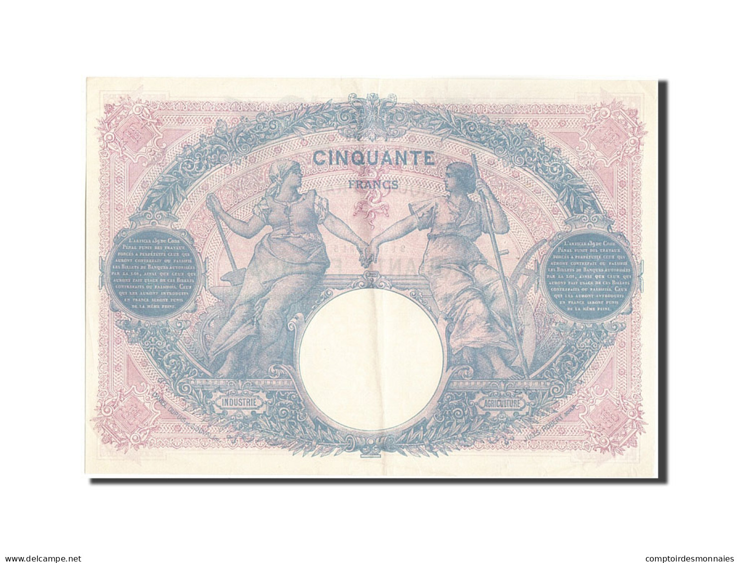 Billet, France, 50 Francs, 50 F 1889-1927 ''Bleu Et Rose'', 1919, 1919-09-13 - 50 F 1889-1927 ''Bleu Et Rose''