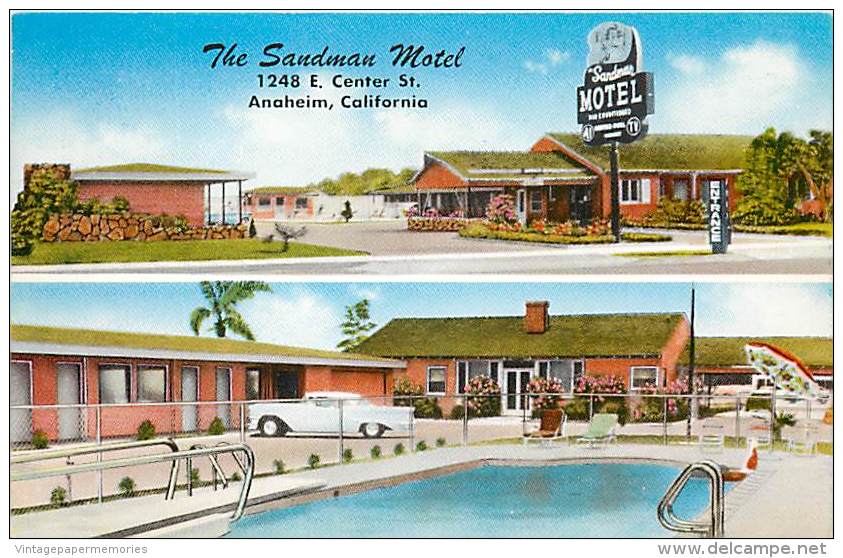 199367-California, Anaheim, Sandman Motel, Multi-view, Swimming Pool, MWM No 23,183F - Anaheim