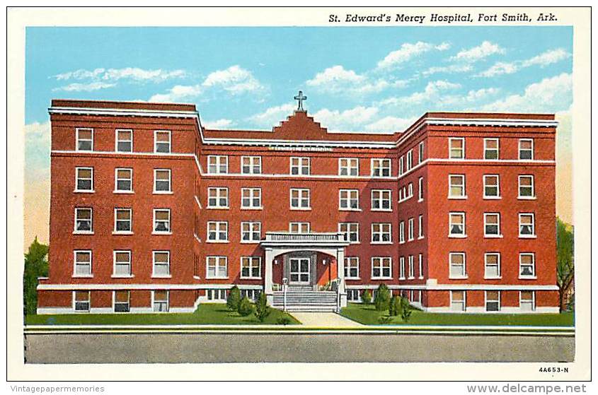 199353-Arkansas, Fort Smith, St Edward's Mercy Hospital, Curt Teich No 4A653-N - Fort Smith