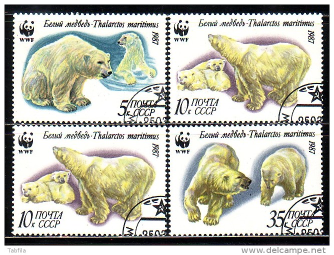 RUSSIA / RUSSIE - 1987 - WWF - L'ours Polaire  - 4v Obl. - Usados