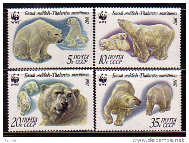 RUSSIA / RUSSIE - 1987 - WWF - Lóurs Polaire  - 4v** - Nuevos