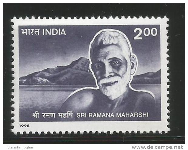 India 1998,Sri Ramana Maharishi, Spiritual Leader, Relgion, Hinduism, Inde,1v  MNH, - Hindoeïsme