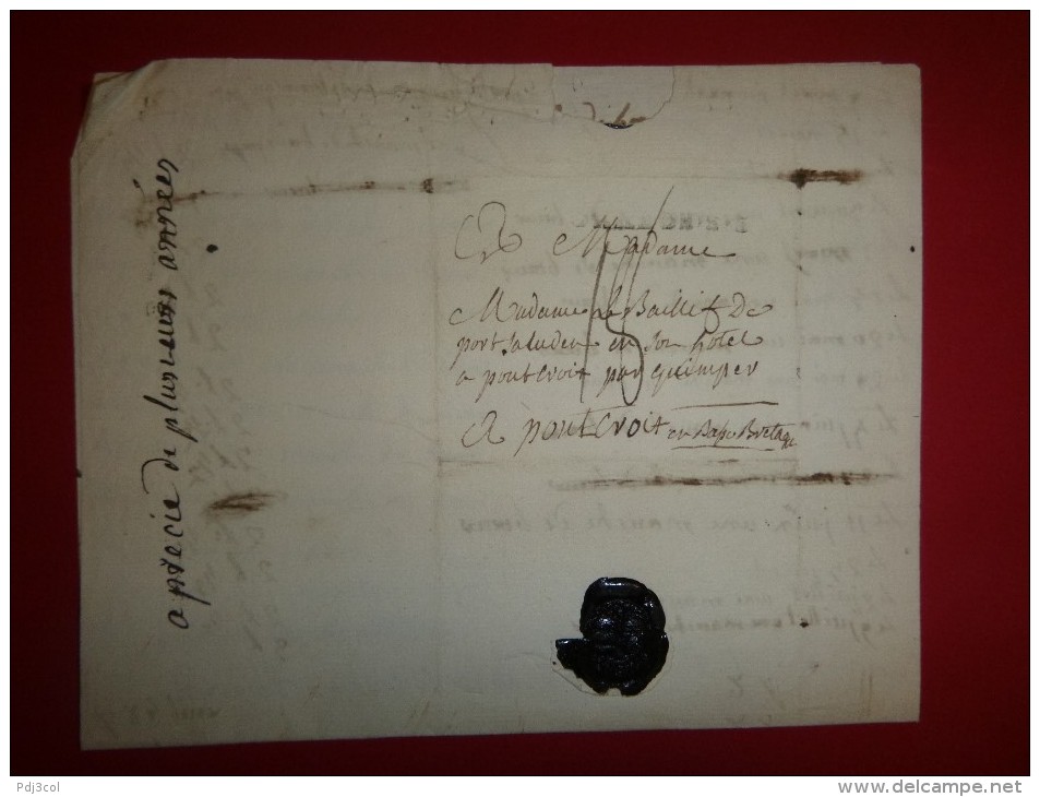 Lettre Du Chalons Sur Saone Adressée à  Pontcroix En Basse Bretagne, Cachet CHALONS.S.S Port 18 - 1701-1800: Précurseurs XVIII