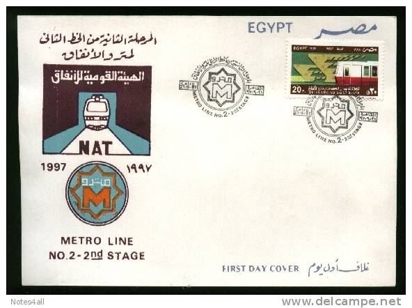 EGYPT  COVERS > FDC > 1997 >  Cairo Metro Line No 2 Stage - Sonstige & Ohne Zuordnung