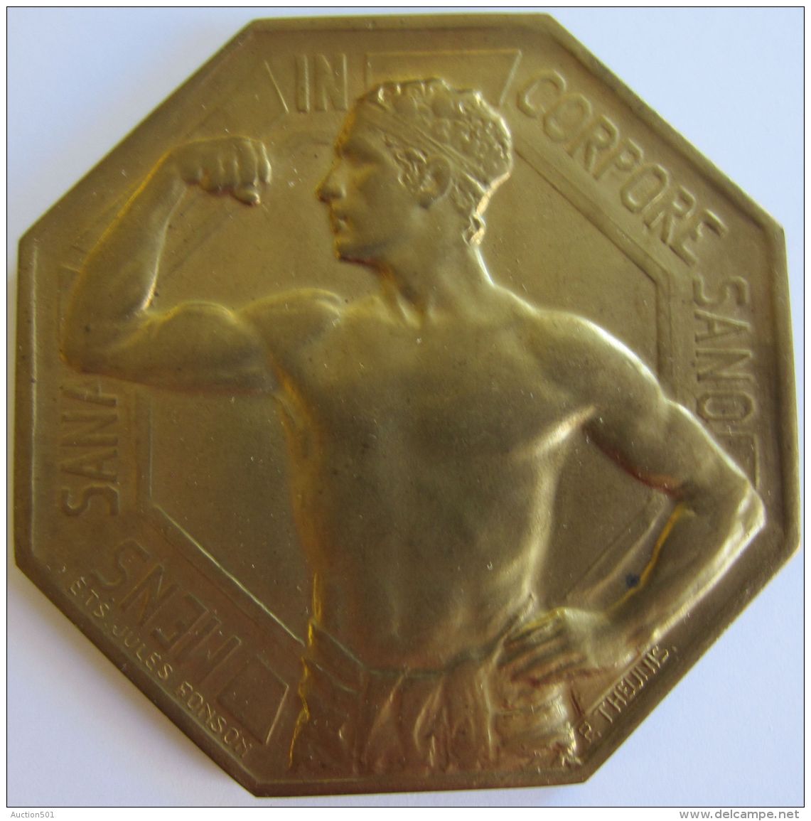 M05117  SPORT - MENS SANA IN CORPORE SANO - 1942  (116g) MEDAILLE VAN VERDIENSTE Au Revers - Professionals / Firms