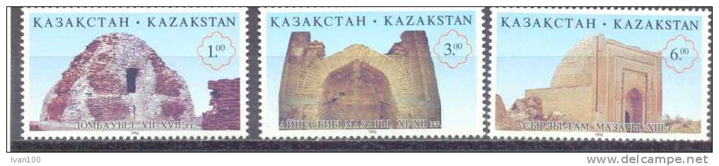 1996. Kazakhstan, Architecture, 3v,  Mint/** - Kasachstan