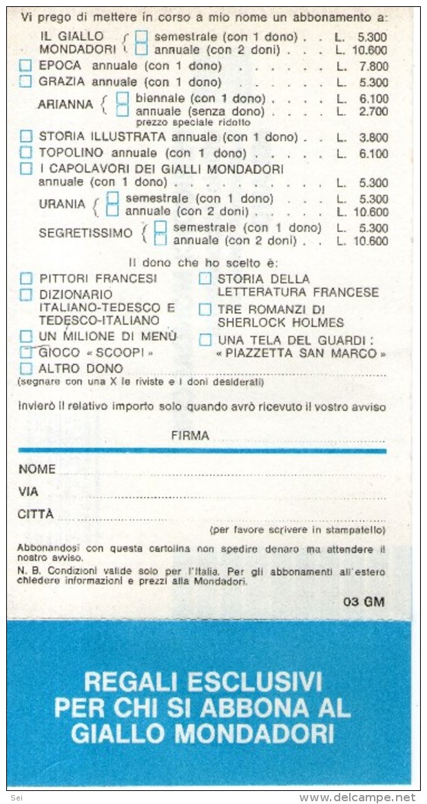 A 4295 -  Giornali Mondadori - Italiano