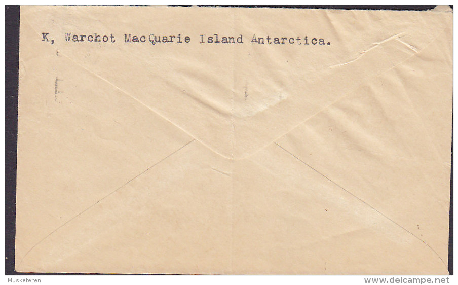 Australian Antarctica Air Mail Par Avion Label MARQUARIE ISLAND Via CLAYTON (Vic.) 1959 Cover Brief HVIDOVRE Denmark (2 - Briefe U. Dokumente