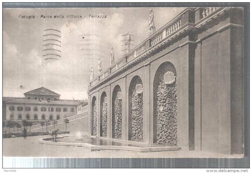 PERUGIA PARCO DELLA VITTORIA -TERRAZZA PANORAMA.VIAGGIATA .-1939.FP-I207.M - Perugia