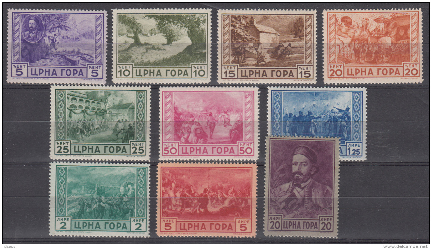 Italy Occupation Of Montenegro 1943 Mi#52-61 Sassone#60-69 Mint Hinged (66,68 And 69 Never Hinged) - Montenegro