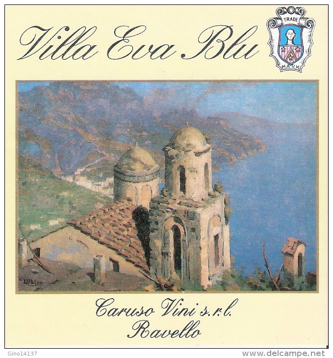 Etichetta Pubblicitaria Originale Vino CARUSO VINI SRL - Villa Eva Blu - Ravello - Altri & Non Classificati