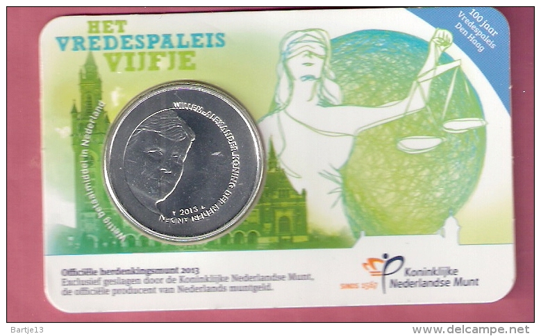 NEDERLAND COINCARD 5 EURO 2013 HET VREDESPALEIS VIJFJE - Pays-Bas