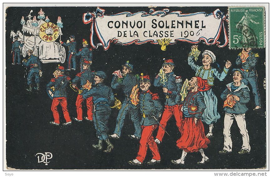 Convoi Classe 1906 Corbillard Père Cent Zouave Marin Alpin  Fort National Algérie Vers Cantonnier à Neufchatel En Bray - Umoristiche