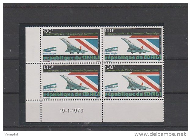 MALI -POSTE AERIENNE N° 352 EN BLOC DE 4 COIN DATE  TTB - ANNEE 1979 - Mali (1959-...)