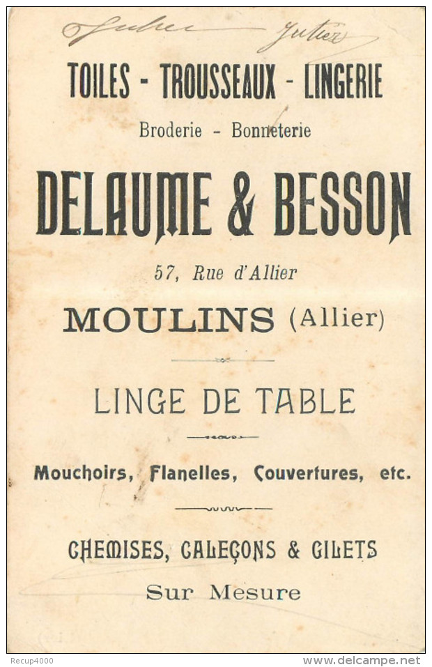 03 MOULINS  Publicité DELAUME &BESSON    2 Scans - Moulins