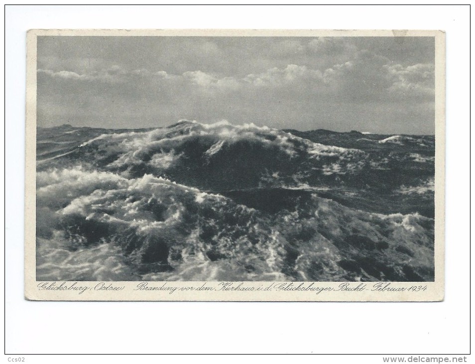 Glücksburg Ostsee Brandung Vor Dem Kurhaus 1935 - Gluecksburg