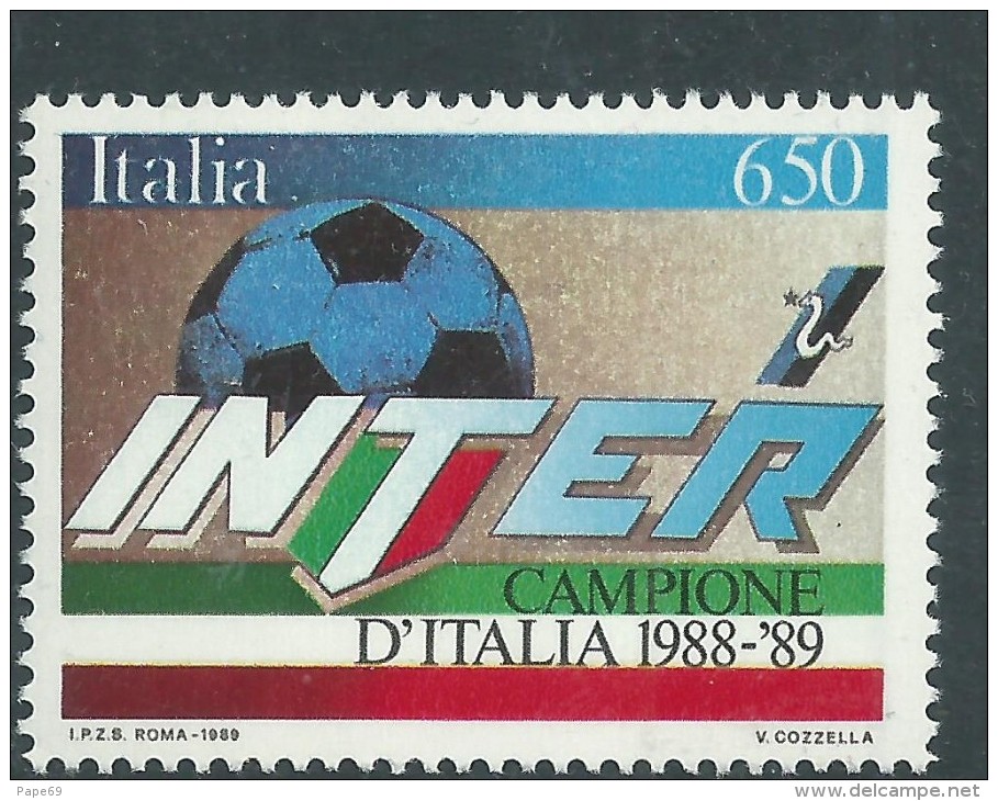 Italie N° 1823 XX Inter De Milan, Champion D´Italie De Football 1988 / 89, Sans Charnière, TB - Neufs