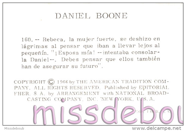 Daniel Boone - N° 160 -  Editorial Fher 1966 - Cromos Sueltos - Corresponden Al Album Daniel Boone 1966 - Otros & Sin Clasificación