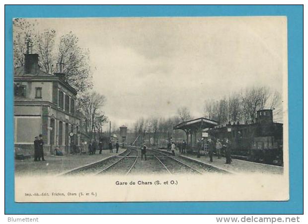 CPA- Chemin De Fer - Cheminots - La Gare CHARS 95 - Chars