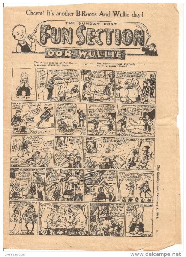 The Sunday Post Fun Section OOR WULLIE February 4 De 1951 - Newspaper Comics