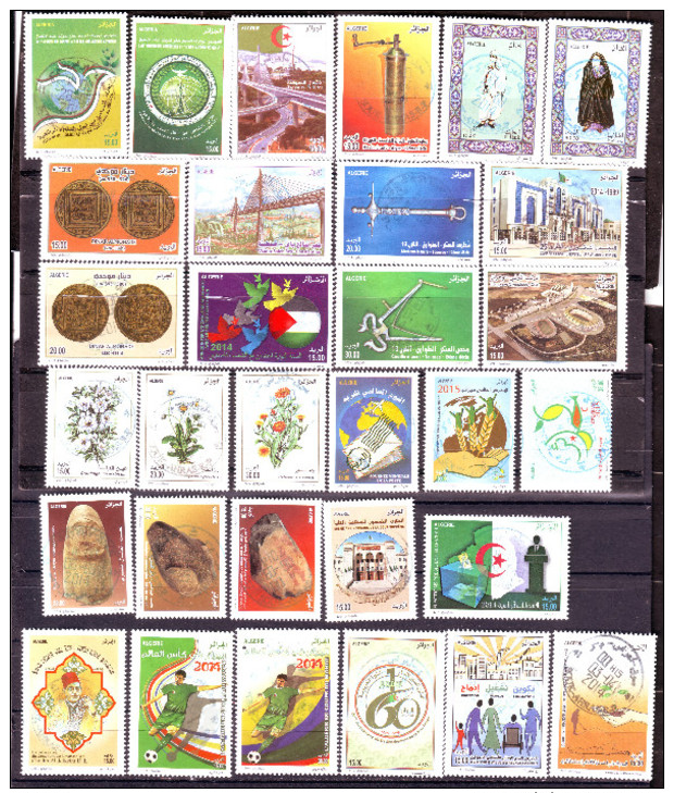 Algérie- Année Complète 2014 - Timbres De Qualité Avec Oblitérations Centrales Rondes. - Algerien (1962-...)