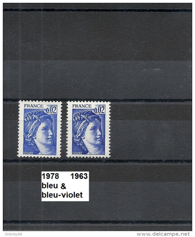 Variété De 1978 Neuf** Y&T N° 1963 Bleu & Bleu-violet - Unused Stamps