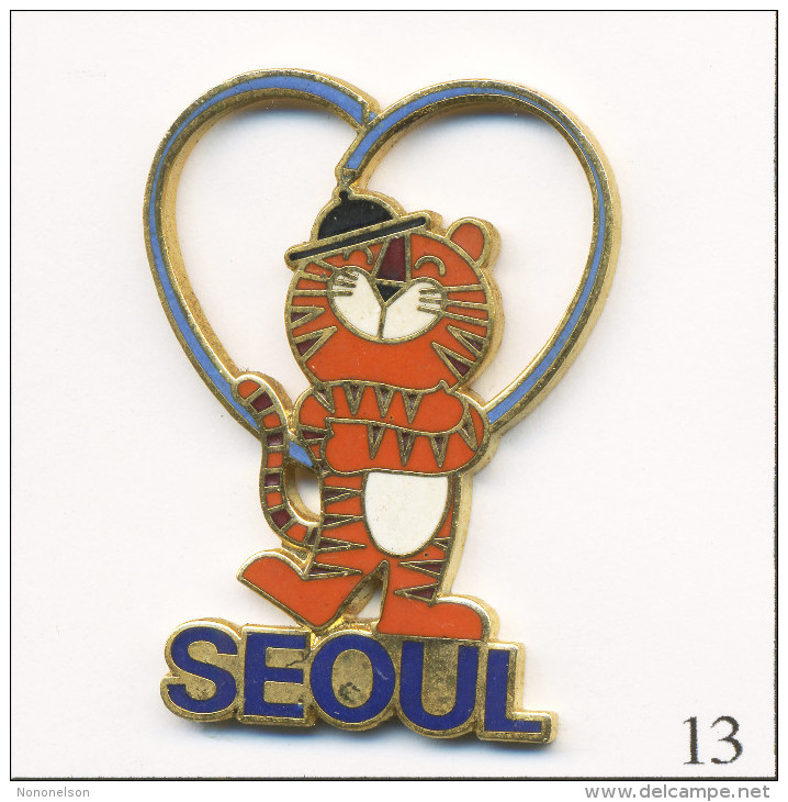 Pin´s Sport - J.O De Séoul 1988 N°03 / Hodori Le Tigre Mascotte. Estampillé © 1983 - Slooc TM. EGF. T440-13 - Jeux Olympiques