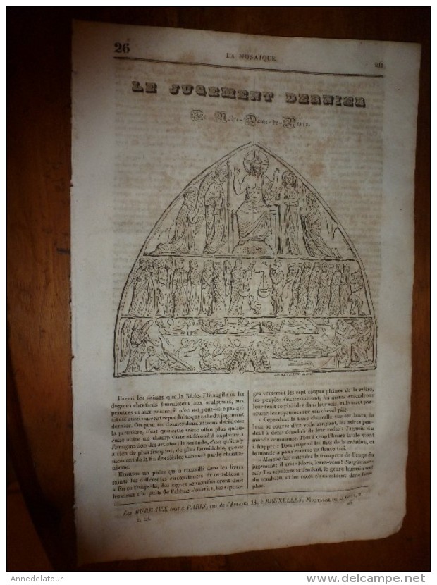 1835 LM :Jugement Dernier à ND De Paris;STRADELLA-la-VENGEANCE De Naples;Totems Indiens;Le SON;Dégradation De Noblesse - Autres & Non Classés