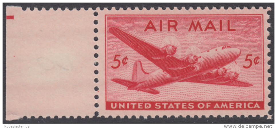 !a! USA Sc# C032 MLH SINGLE W/ Left Margin - DC-4 Skymaster - 2b. 1941-1960 Neufs